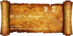 Milán Roland névjegykártya
